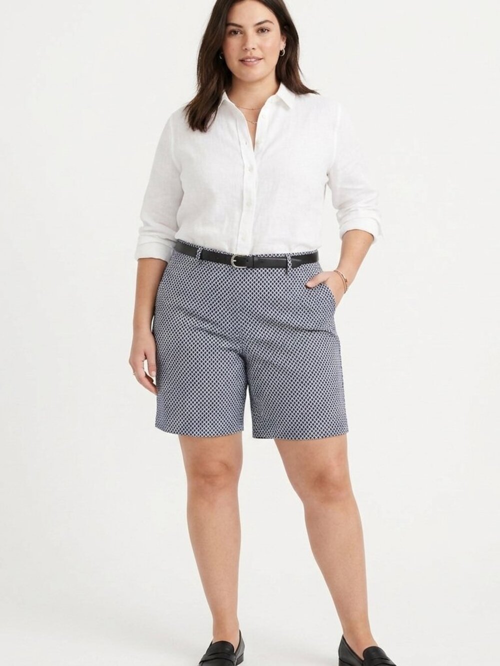 Dalia Stretch Cotton Bermuda Style Dress Shorts- Sz. 14 - Picture 2 of 7
